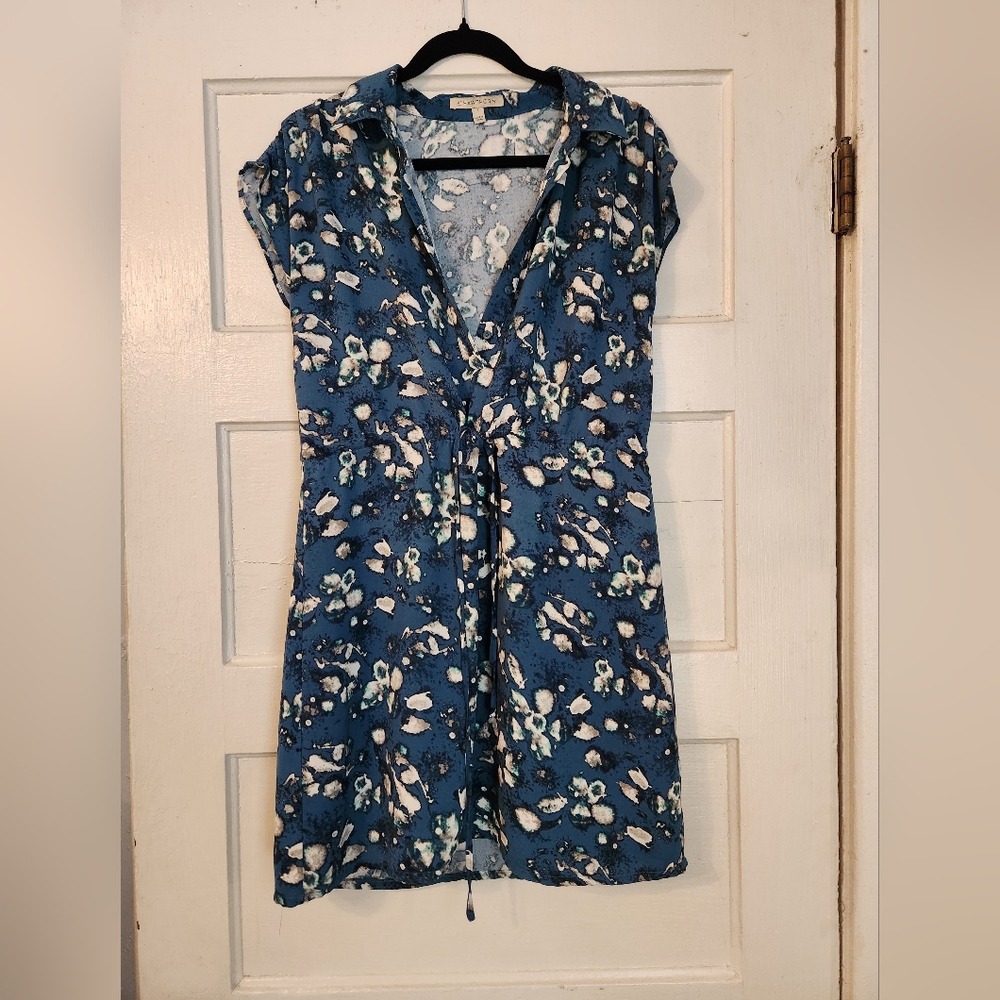41 Hawthorn Mini Dress, Floral Teal Blue/Green Sleeveless Sz Small Stitchfix EUC